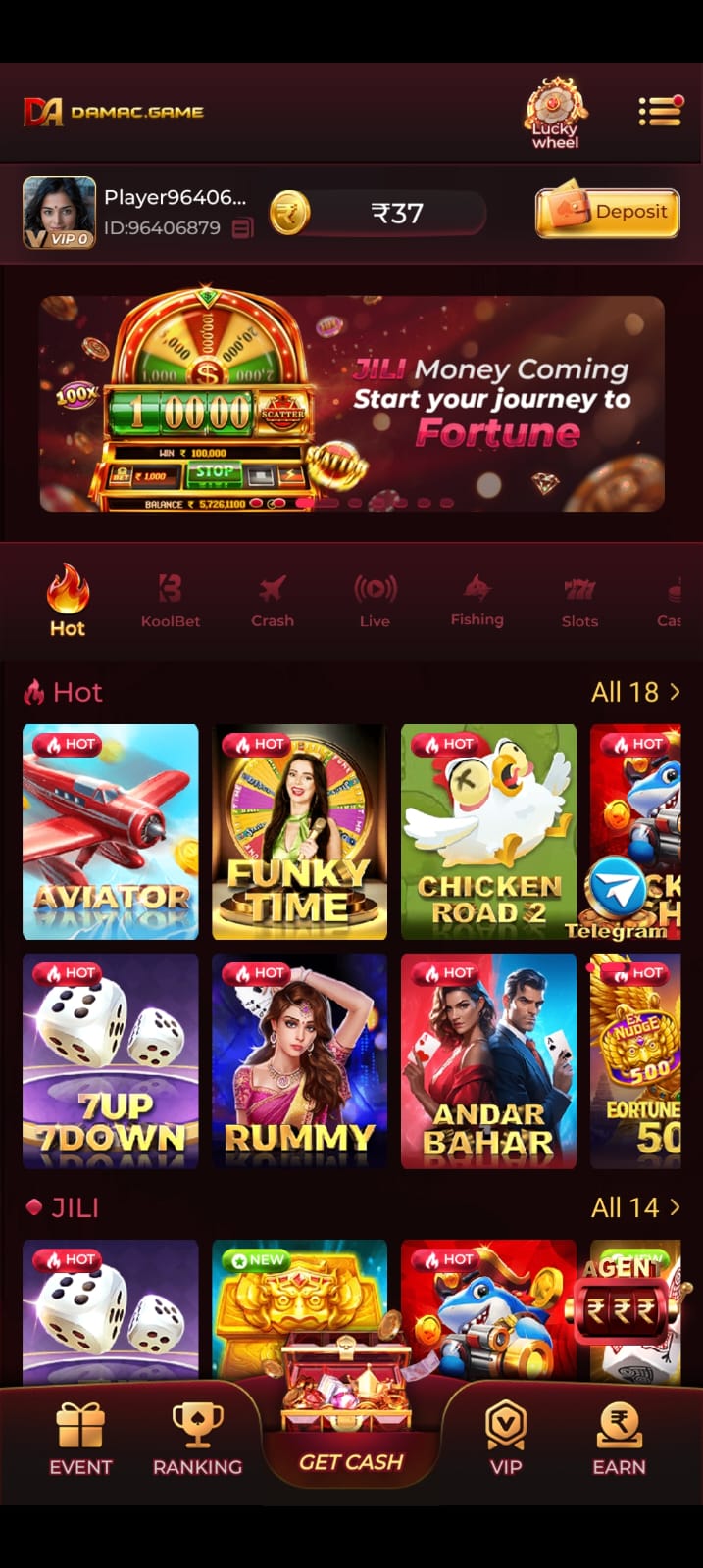 Latest DAMAC Game mobile app online